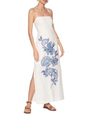 NWT Dress To Long Dress with Ocean Flower Print, White